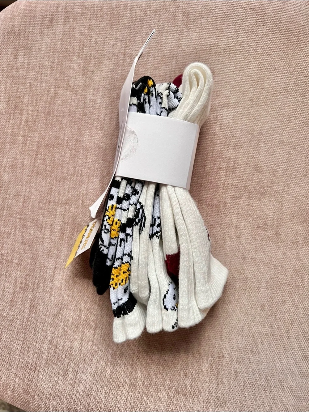 Peanuts Snoopy socks Snoopy and Woodstock graphics Varsity Crew Socks 3-Pack NWT